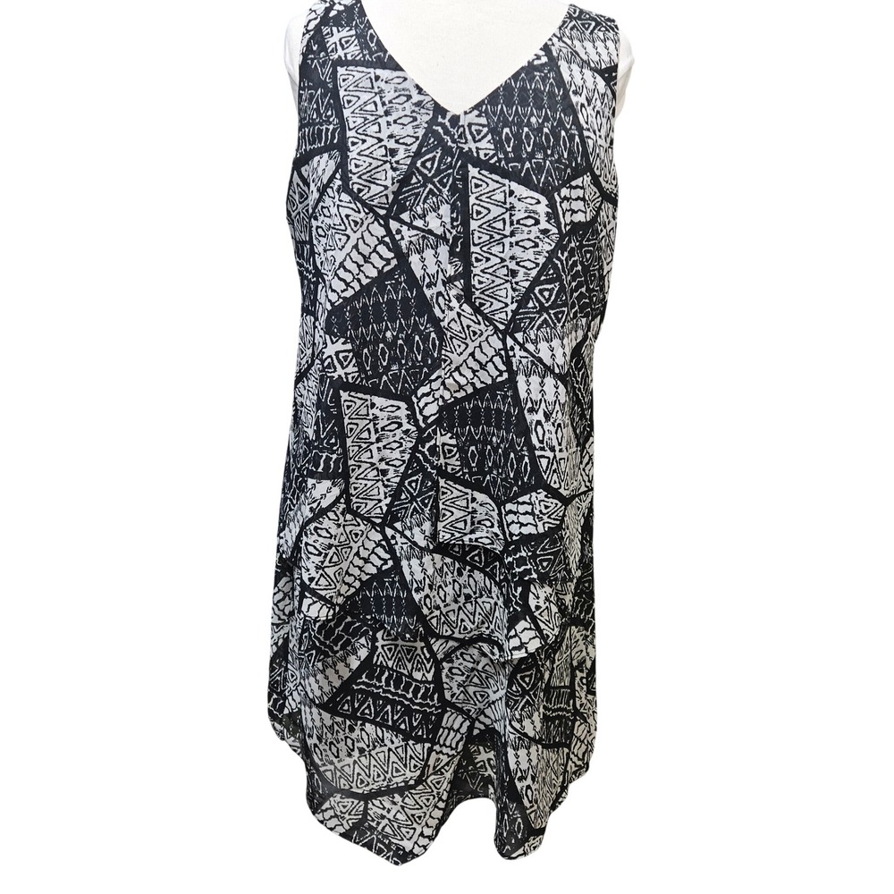 GNW Sleeveless Shift Dress‎ Geometric Print Women's Size 12